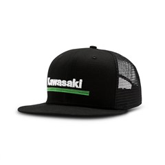 Kawasaki 3 Green Lines Basic Logo Flat Bill Cap