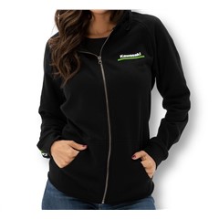 Women's Kawasaki 3 Green Lines Zip Up Sweatshirt