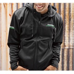Kawasaki 3 Green Lines Technical Zip-Front Hooded Sweatshirt